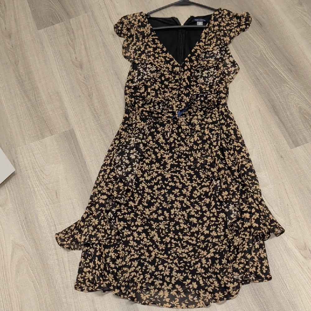 Tommy Hilfiger Black and Cream High Low Dress